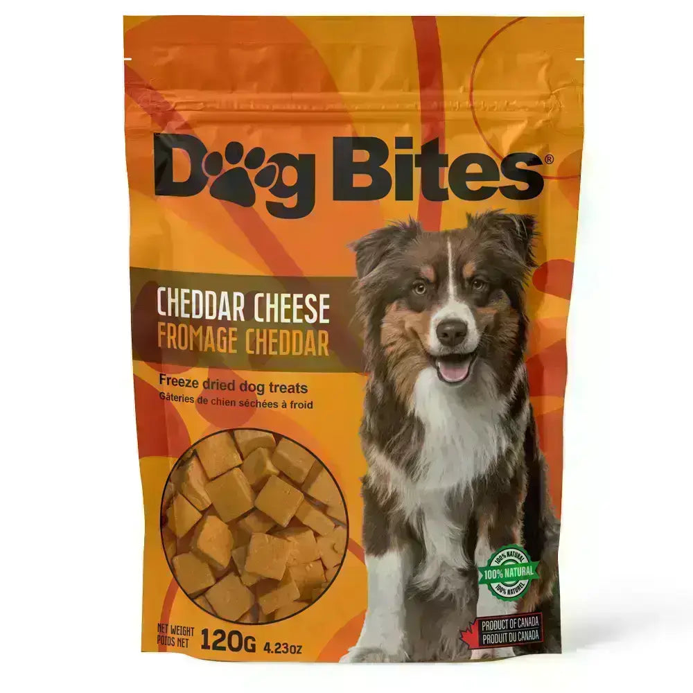 DOG BITES- Fromage Cheddar (250g) - Énergie canine Estrie
